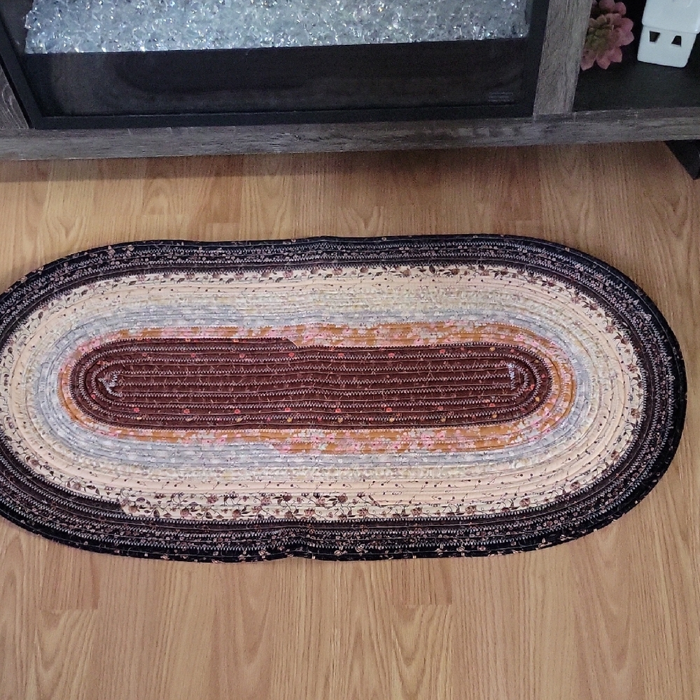 Multicolor Oval Braided Rug